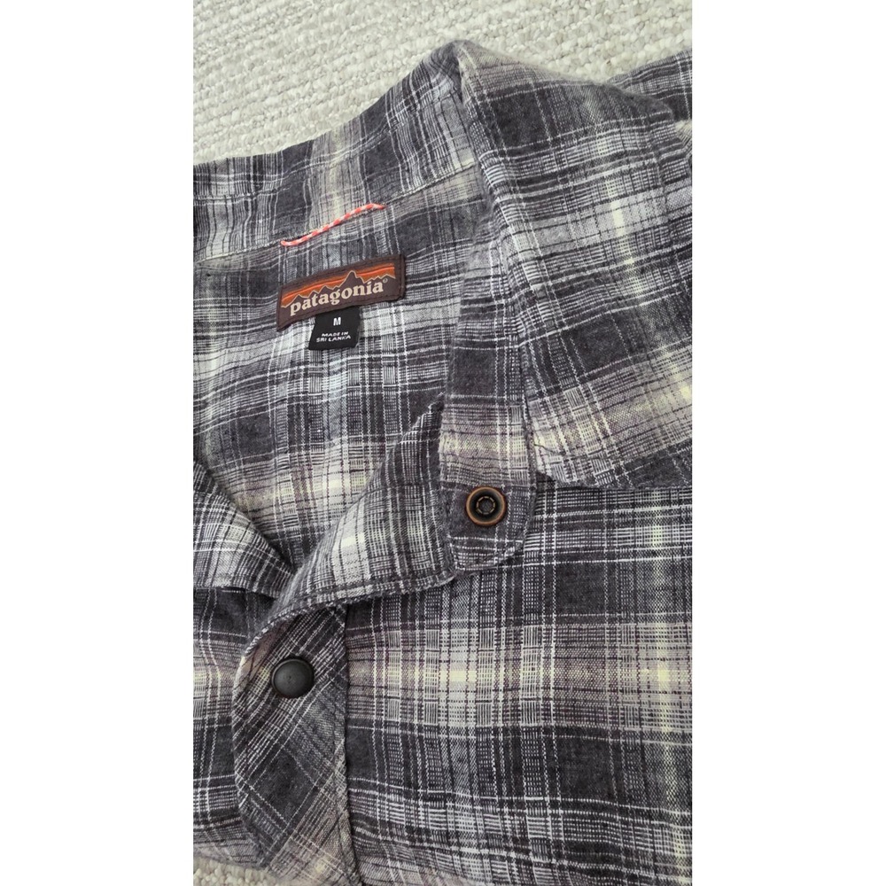 Patagonia Worn Wear Mens Medium Hemp Blend Plaid Western Snap Long Sleeve Shirt